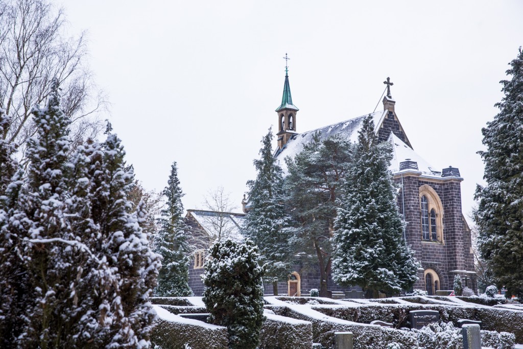 Neuer Friedhof in Gießen im Winter