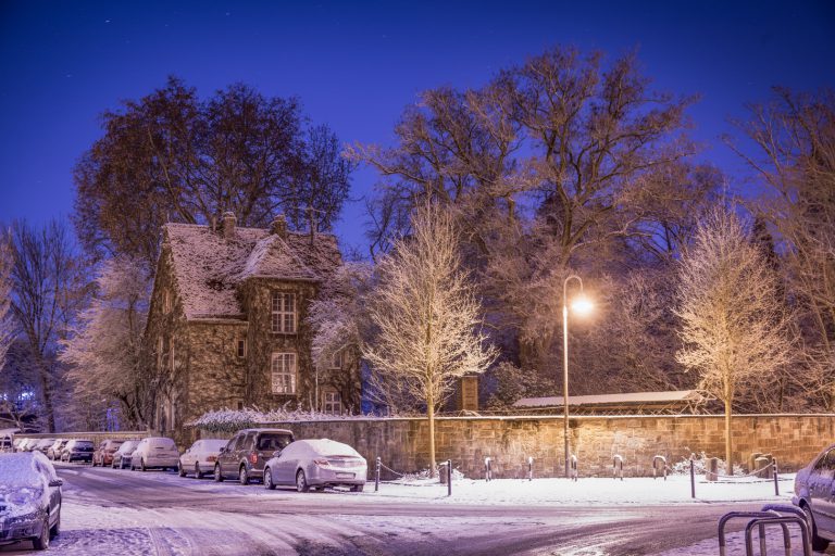Frostige Januarnacht am Brandplatz