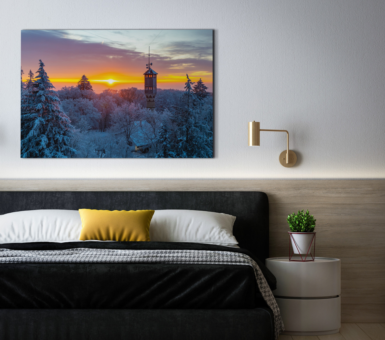 Winterliche Morgensonne über dem Dünsberg