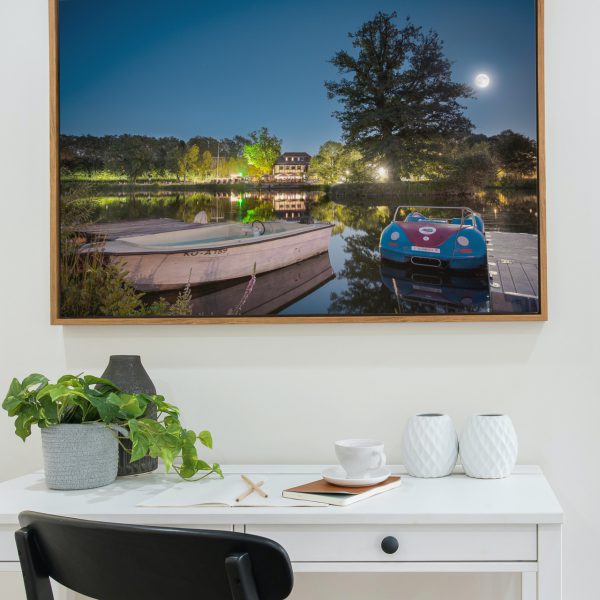 Vollmond über dem Bootshaus