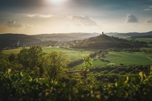 Die Burg Vetzberg fotografiert von der Westseite der Burg Gleiberg