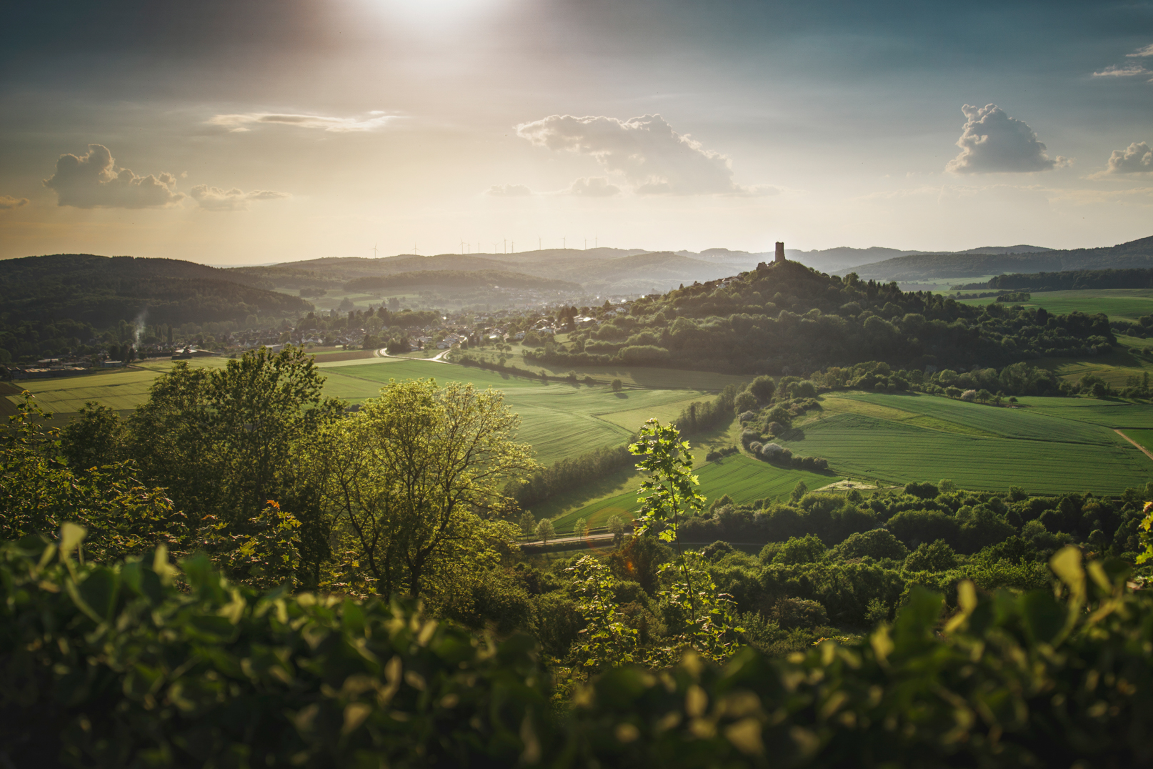 Die Burg Vetzberg fotografiert von der Westseite der Burg Gleiberg