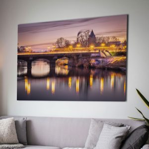 Die Sachsenhäuser Brücke nach Sonnenuntergang
