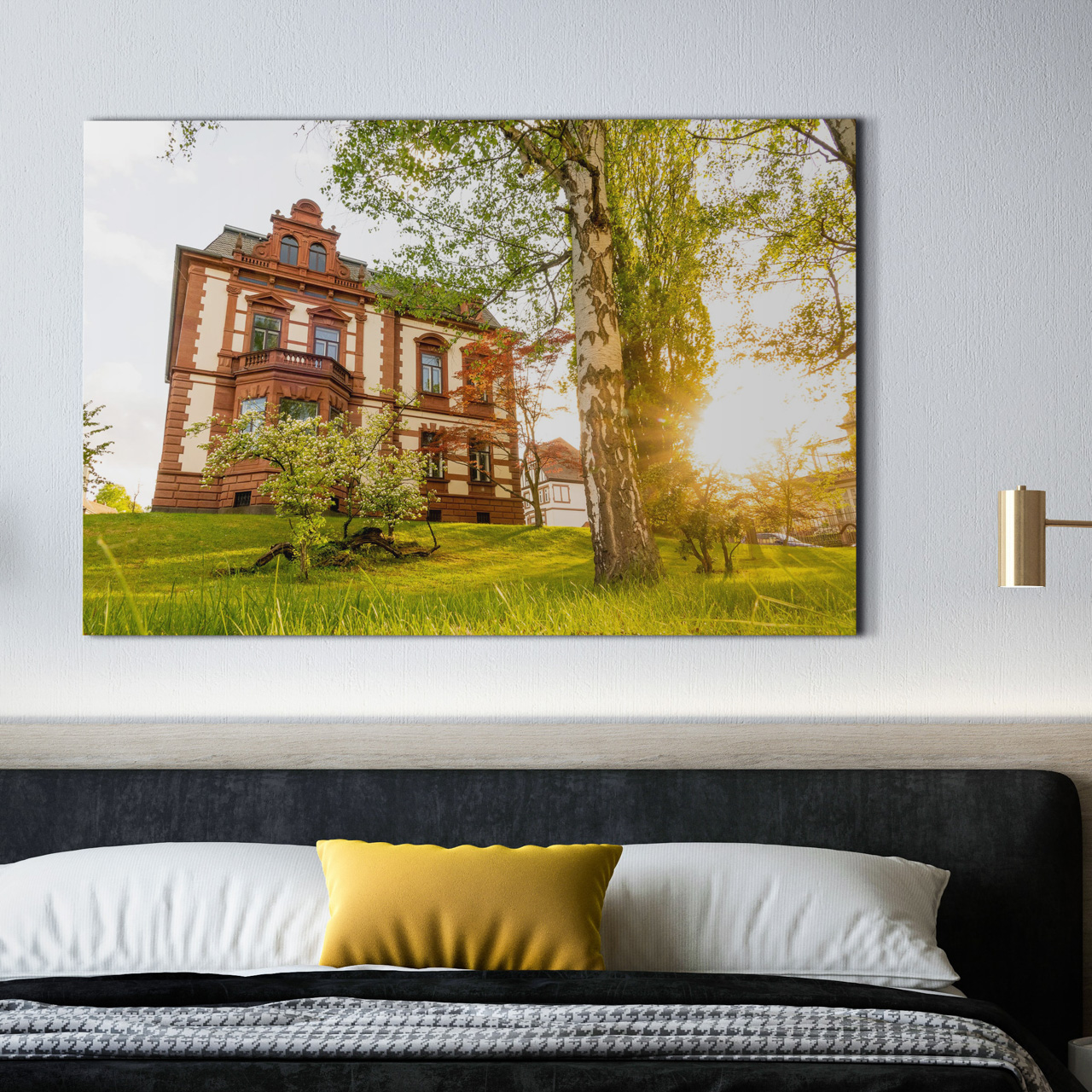 Villa Bänninger an der Ecke Ludwigstraße/Wilhelmstraße zum Sonnenuntergang