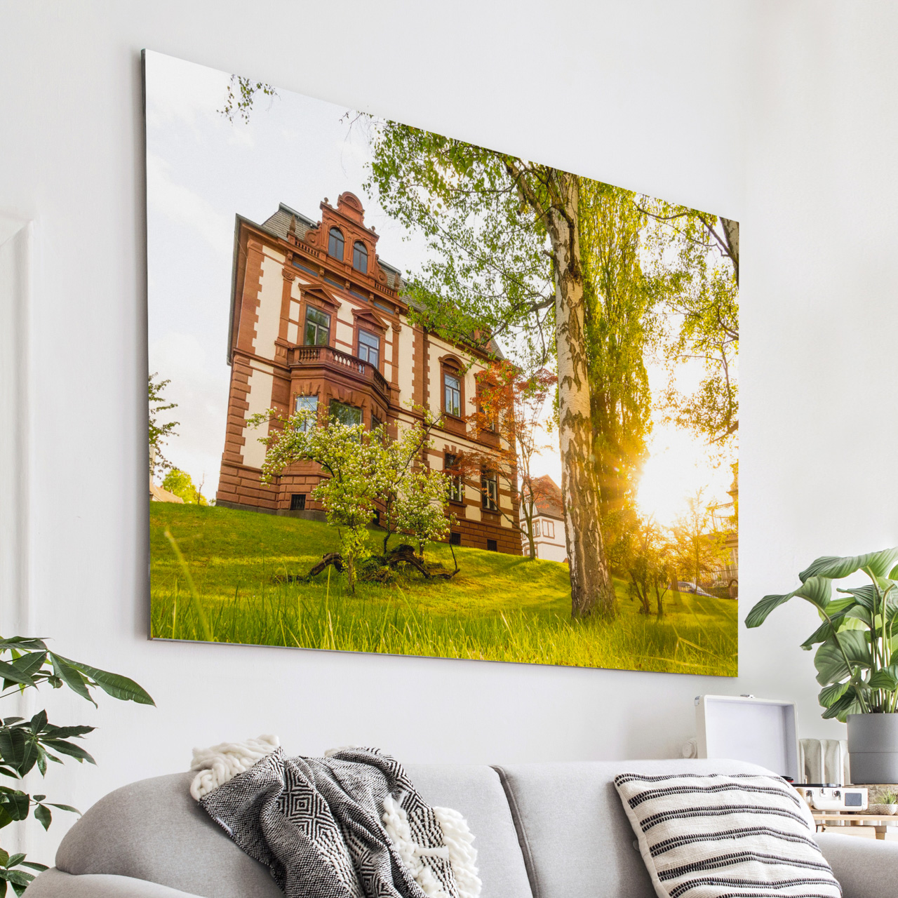 Villa Bänninger an der Ecke Ludwigstraße/Wilhelmstraße zum Sonnenuntergang