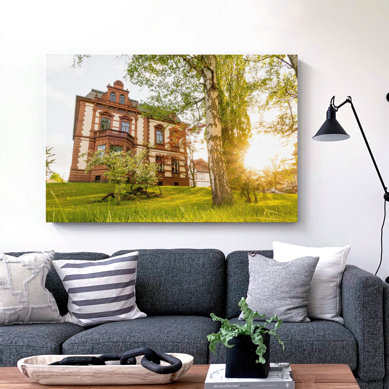 Villa Bänninger an der Ecke Ludwigstraße/Wilhelmstraße zum Sonnenuntergang
