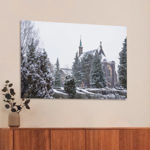 Der erste Schnee auf dem neuen Friedhof