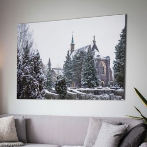 Der erste Schnee auf dem neuen Friedhof