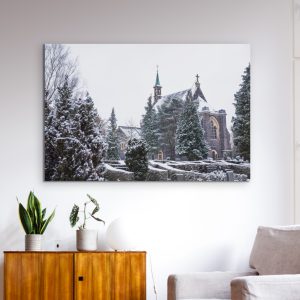 Der erste Schnee auf dem neuen Friedhof