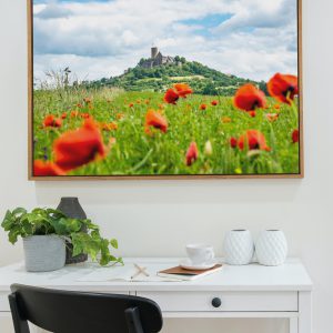 Die Burg Gleiberg im Mohnblumenmeer