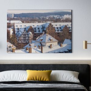 Wintermorgen über Gießen mit Blick auf das Neue Schloss und das Zeughaus