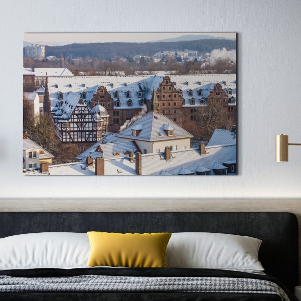 Wintermorgen über Gießen mit Blick auf das Neue Schloss und das Zeughaus