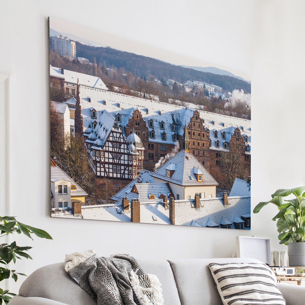 Wintermorgen über Gießen mit Blick auf das Neue Schloss und das Zeughaus