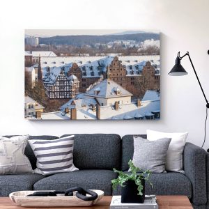 Wintermorgen über Gießen mit Blick auf das Neue Schloss und das Zeughaus