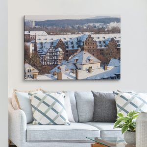 Wintermorgen über Gießen mit Blick auf das Neue Schloss und das Zeughaus