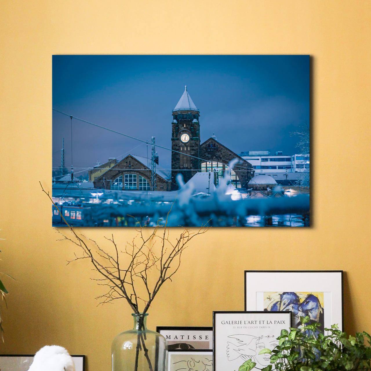 Der erste Schnee am Gießener Bahnhof