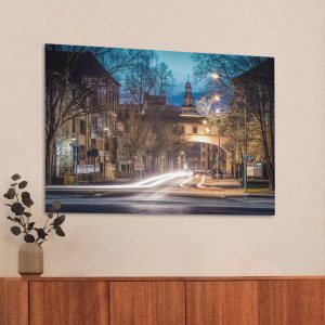 Blauer Abendhimmel über der Gutfleischstraße