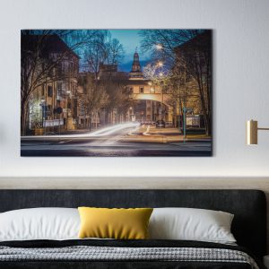 Blauer Abendhimmel über der Gutfleischstraße