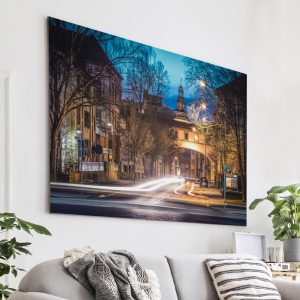Blauer Abendhimmel über der Gutfleischstraße