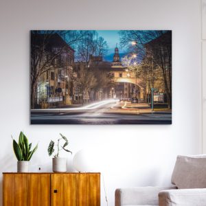 Blauer Abendhimmel über der Gutfleischstraße