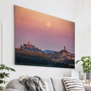 Mondaufgang zwischen Burg Gleiberg und Burg Vetzberg