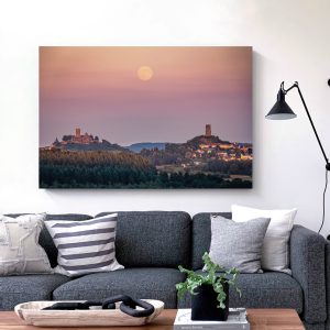 Mondaufgang zwischen Burg Gleiberg und Burg Vetzberg