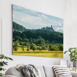 Die Burg Gleiberg umrandet von Wäldern
