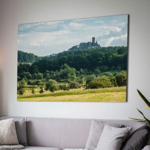 Die Burg Gleiberg umrandet von Wäldern