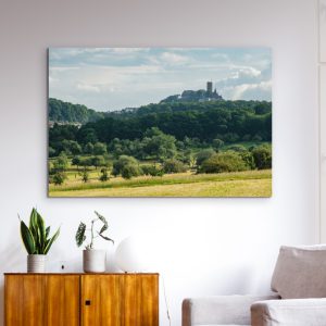 Die Burg Gleiberg umrandet von Wäldern